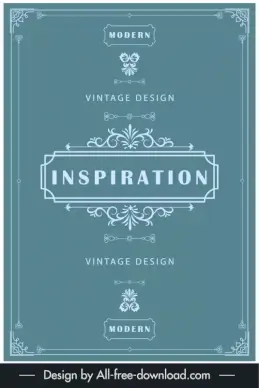 document cover template elegant vintage frames 