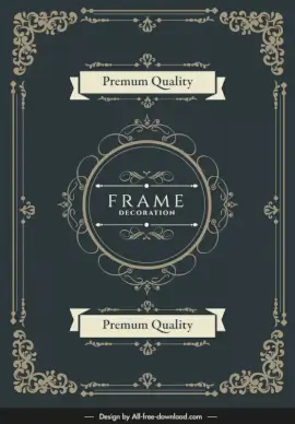 document cover template symmetric vintage frame