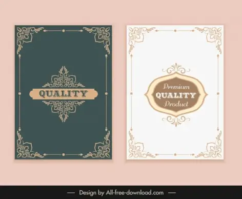 document cover templates elegant symmetric vintage frames sketch