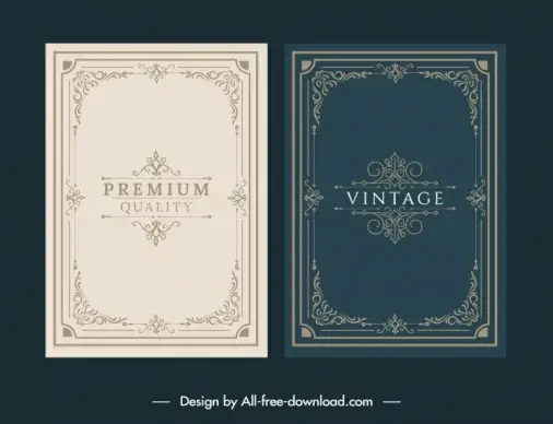 document cover templates elegant vintage frames symmetry