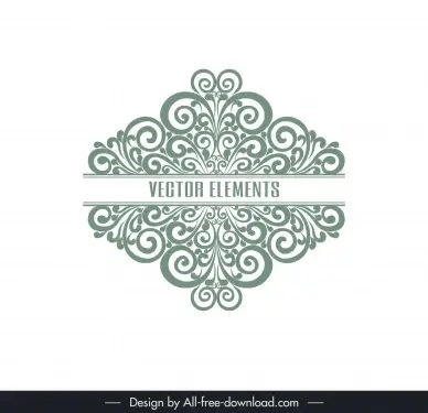 document decor elements classical elegant symmetric seamless curves