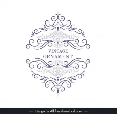 document decor elements elegant handdrawn symmetry