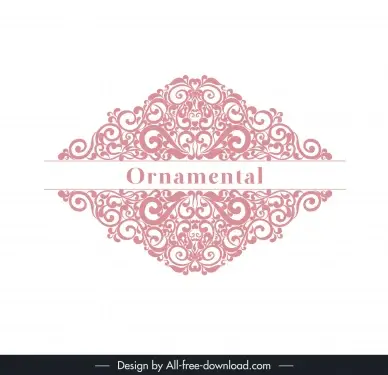 document decor elements elegant symmetric curves shape