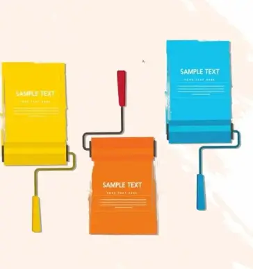 document decoration design elements colorful painting roller icons