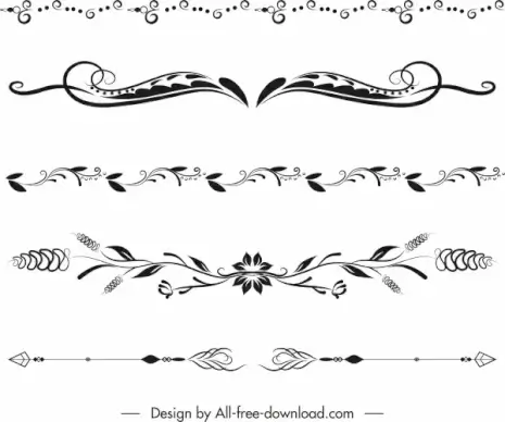 document decorative elements classical symmetrical curves decor