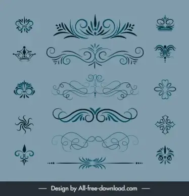 document decorative elements elegant classical shapes