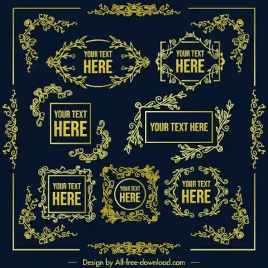 document decorative elements elegant retro symmetric design