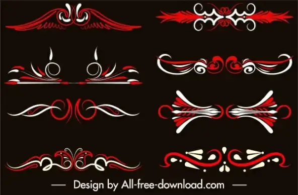 document decorative elements elegant symmetric curves shapes