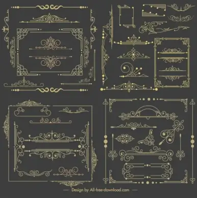 document decorative elements retro european design elegant symmetry