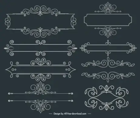 document decorative elements symmetric classic elegant european design