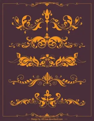 document decorative elements symmetrical elegant swirled decor