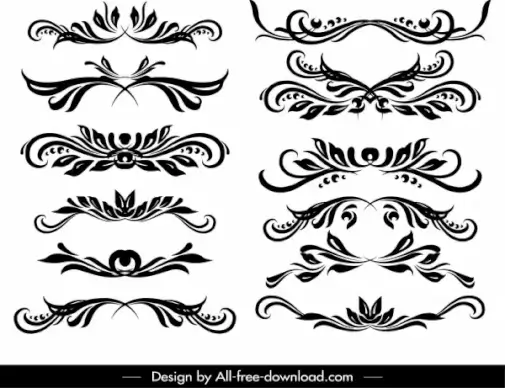 document decorative elements templates classical symmetric swirl decor