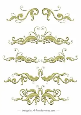 document decorative templates elegant classical symmetric swirled design