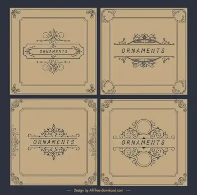 document decorative templates elegant european retro symmetric