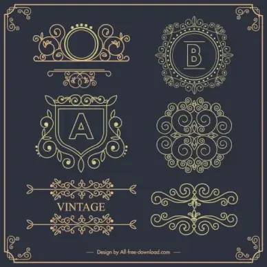 document decorative templates elegant european symmetric seamless design