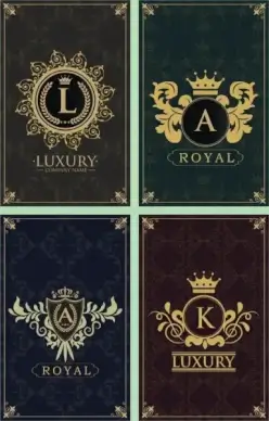 document decorative templates various royal logo decoration isolation