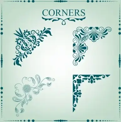 documents corners design elements classical green decor