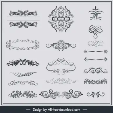 documents decorative elements classical european symmetric curves
