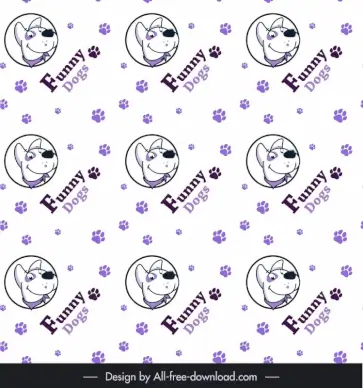  dog pattern cute repeating flat design