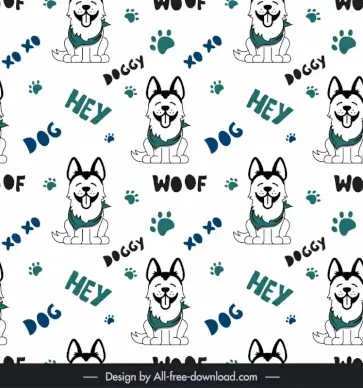   dog pattern template cute repeating design words decor