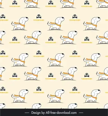  dog pattern template cute repeating sketch