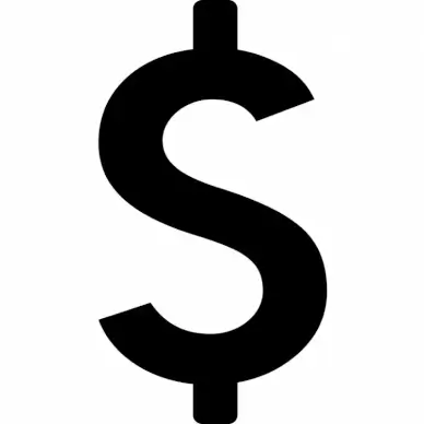dollar sign icon symmetric flat silhouette sketch