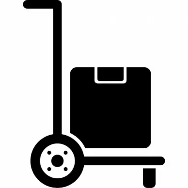 dolly sign icon flat silhouette outline