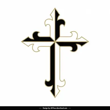 dominican cross design elements flat symmetric shape