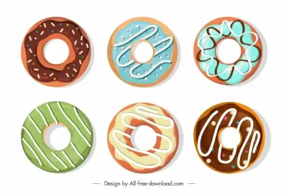 donut design elements flat circle sketch