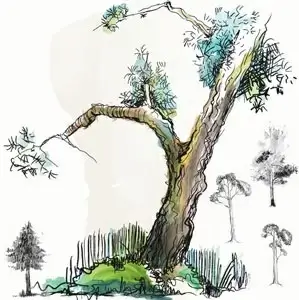 doodled trees Hi-res PS brushes