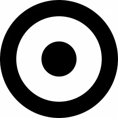 dot circle target sign template flat contrast black white outline