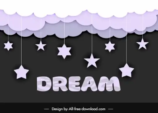dreaming background clouds hanging stars sketch