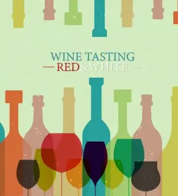 drink menu background colorful flat bottle glass icons