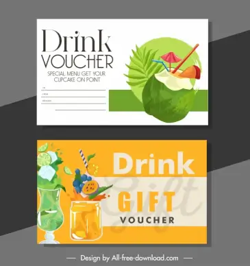 drink voucher template bright dynamic 