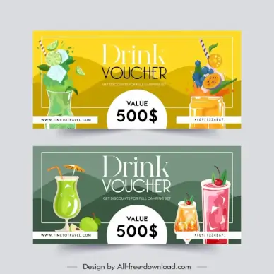 drink voucher template flat elegant modern