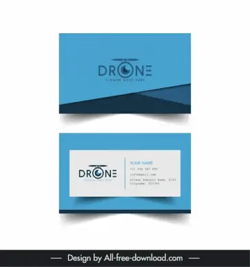 drone business card template flat classic