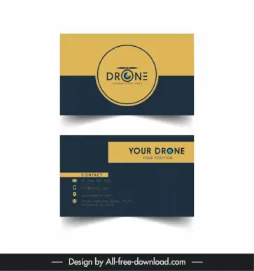 drone business card template flat classic design 