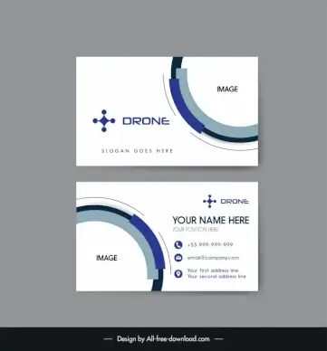 drone business cards template geometric shapes