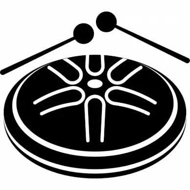 drum steelpan sign icon contrast black white sketch