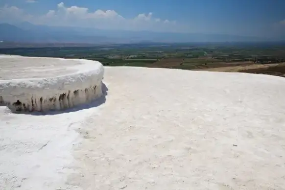 dry travertine and landscape