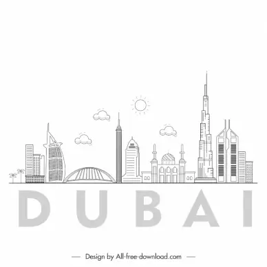 City skyline Vectors graphic art designs in editable .ai .eps .svg .cdr ...