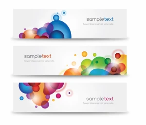 decorative banners templates bright modern colorful shapes