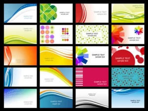 business cards templates colorful modern curves floral sketch