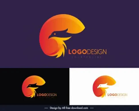 eagle logotype modern colored silhouette design