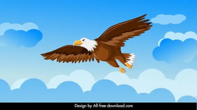 eagle on air background dynamic cartoon
