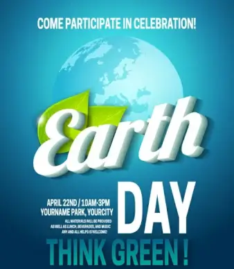 earth day banner design with vignette earth