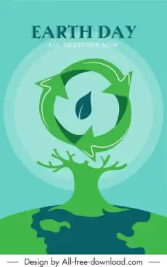 earth day banner leafless tree recycle sign decor