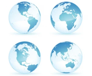 earth icons sets blue spheres design