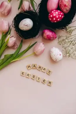 easter backdrop picture elegant tulip eggs