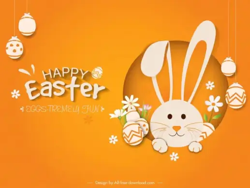 easter background template cute rabbit eggs bauble balls decor